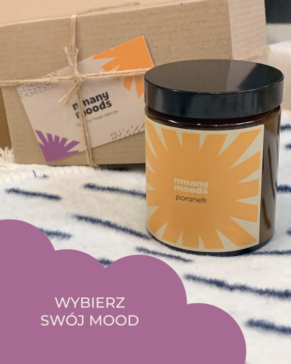 zestaw: bawełniany koc i zapachowa świeca sojowa